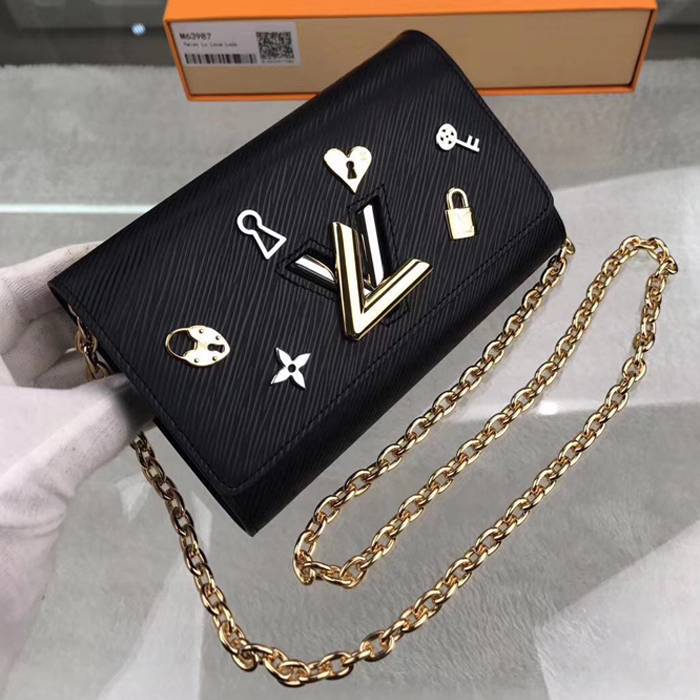 Сумка Louis Vuitton Twist Chain Wallet M63987 Epi Leather "Black" фото № 3
