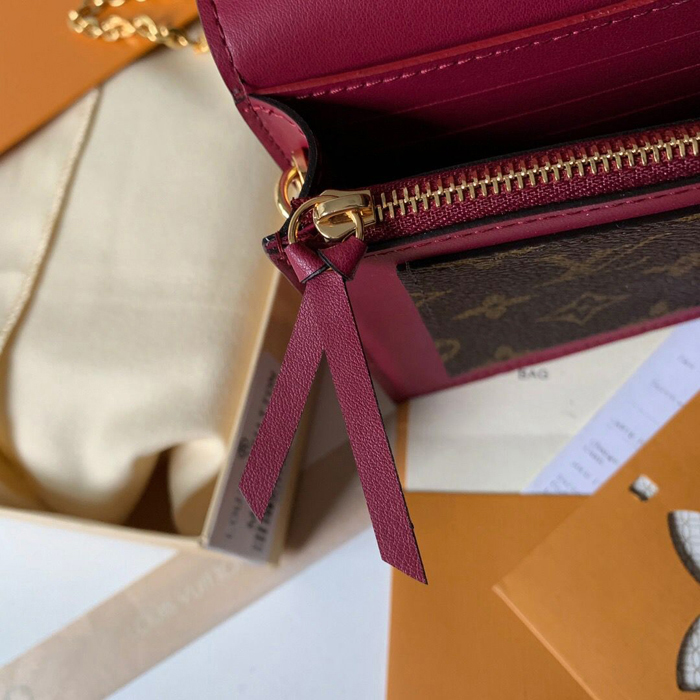 Сумка Louis Vuitton Flore Chain Wallet M67404 Monogram Canvas Fuchsia "Brown" фото № 10