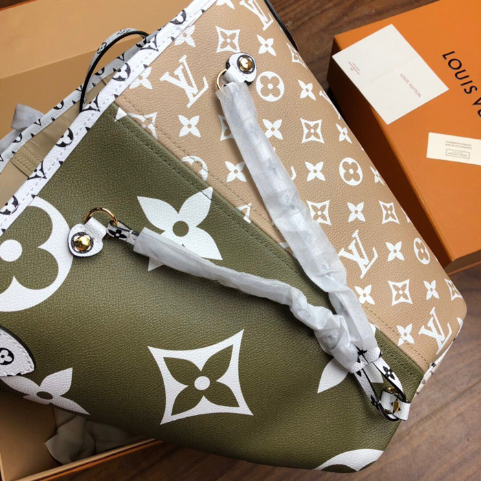 Сумка Louis Vuitton Neverfull MM M44568 Monogram Coated Canvas Khaki "Green" фото № 5