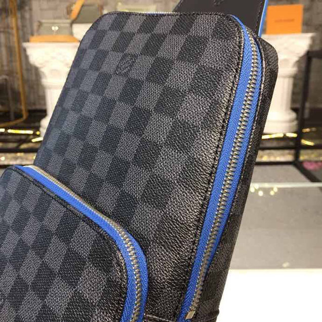 Сумка Louis Vuitton Avenue Sling Bag in Damier Graphite Canvas Fall Winter 2018 Collection N40008 Neon "Graphite" фото № 8