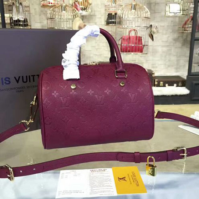 Сумка Louis Vuitton M40764 Speedy 25 Tote Bag Monogram Empreinte Leather "Purple" фото № 4