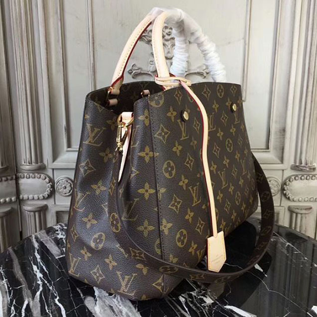 Сумка Louis Vuitton M41056 Montaigne MM Tote Bag Monogram Canvas "Brown" фото № 3