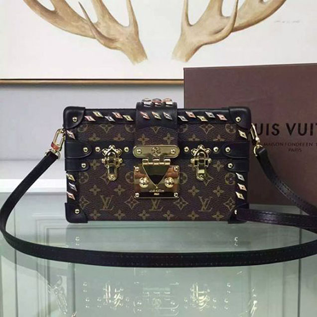 Сумка Louis Vuitton M41552 Petite Malle Crossbody Bag Monogram Canvas "Brown" фото № 2