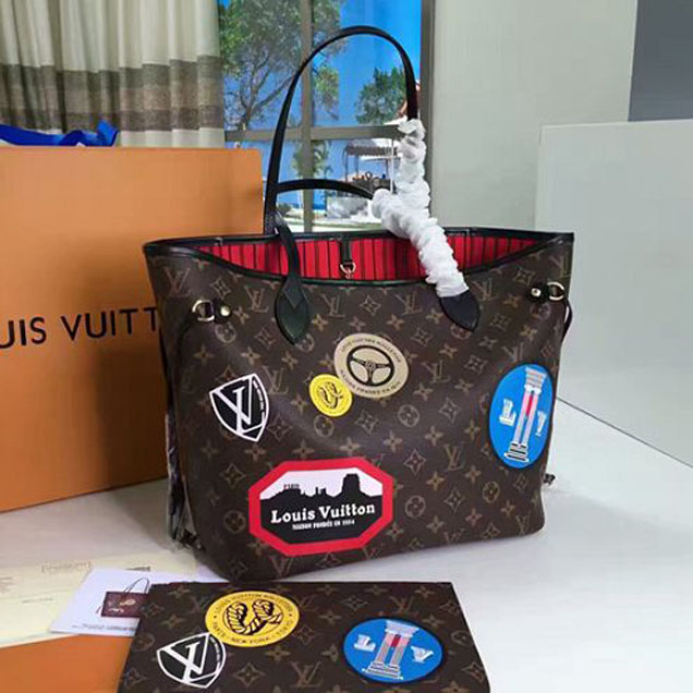 Сумка Louis Vuitton M42844 Neverfull MM Shoulder Bag Monogram Canvas "Brown" фото № 3