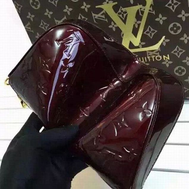 Сумка Louis Vuitton M91576 Pochette Accessoires Monogram Vernis "Chocolate" фото № 8