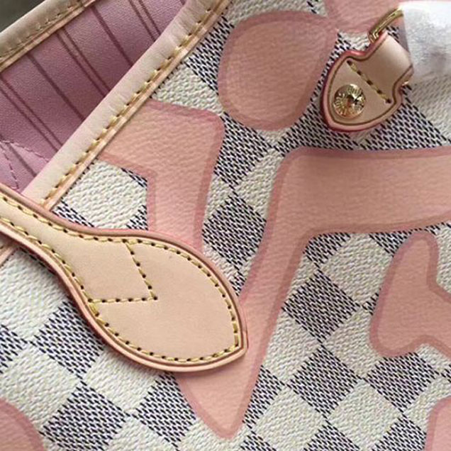 Сумка Louis Vuitton N41050 Neverfull MM Shoulder Bag Damier Azur Canvas "White" фото № 6