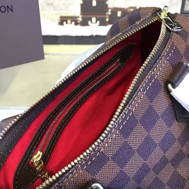 Сумка Louis Vuitton N41368 Speedy Bandouliere 25 Tote Bag Damier Ebene Canvas "Brown" фото № 10