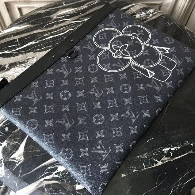 Клатч Louis Vuitton Monogram Eclipse Canvas Pochette Apollo M62904 "Black" фото № 5