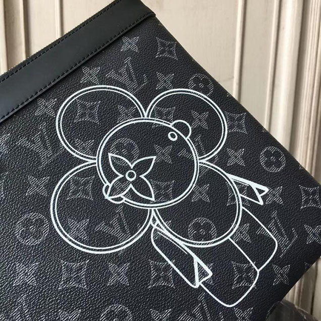 Клатч Louis Vuitton Monogram Eclipse Canvas Pochette Apollo M62904 "Black" фото № 6