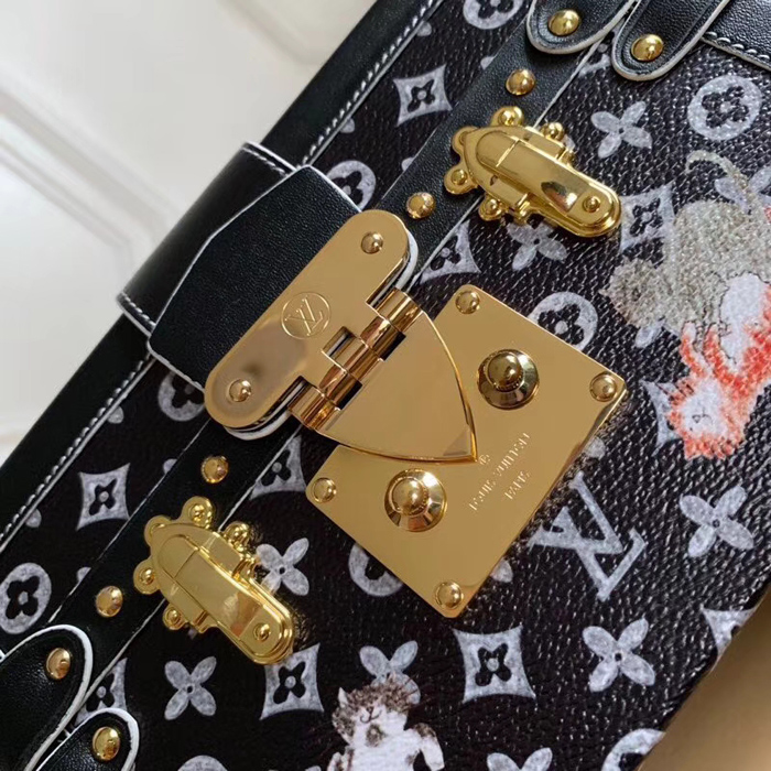 Сумка Louis Vuitton Petite Malle M44437 Monogram Canvas And White "Black" фото № 8