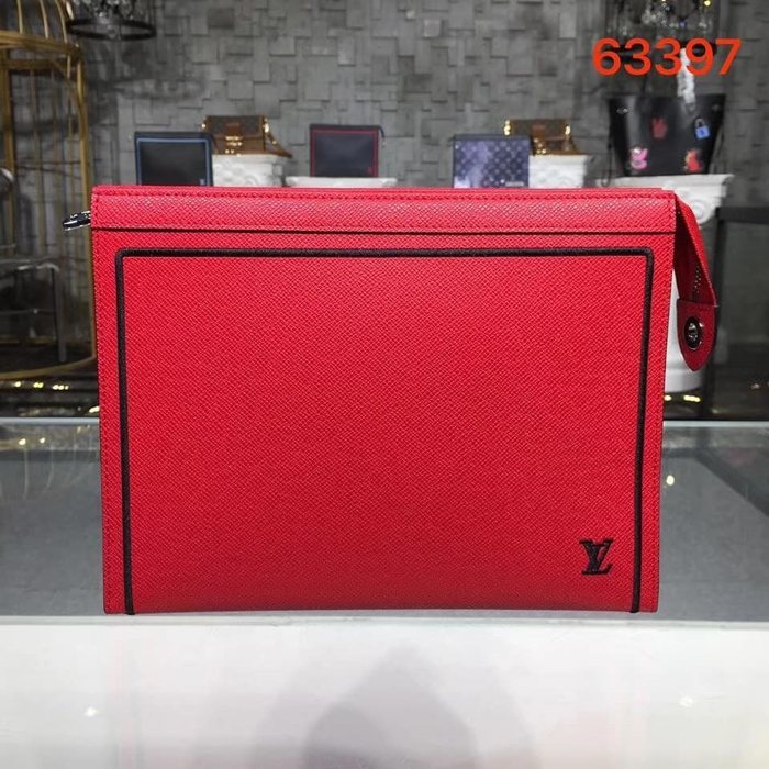 Клатч Louis Vuitton Pochette Voyage M63397 Taiga Leather "Red" фото № 2