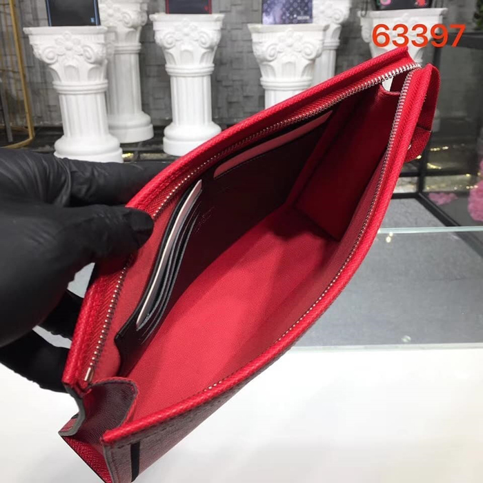 Клатч Louis Vuitton Pochette Voyage M63397 Taiga Leather "Red" фото № 8