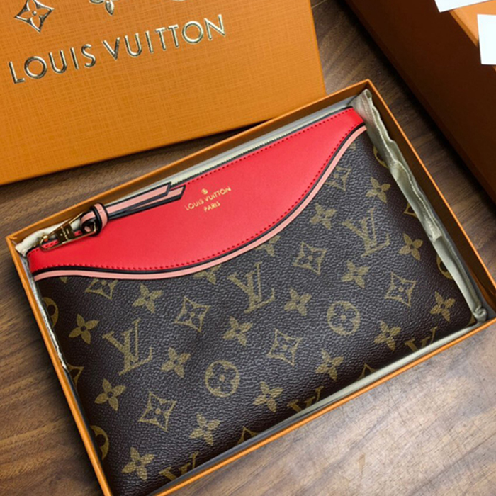 Клатч Louis Vuitton Pochette Tuileries M63903 Monogram Canvas Kabuki Red "Brown" фото № 3