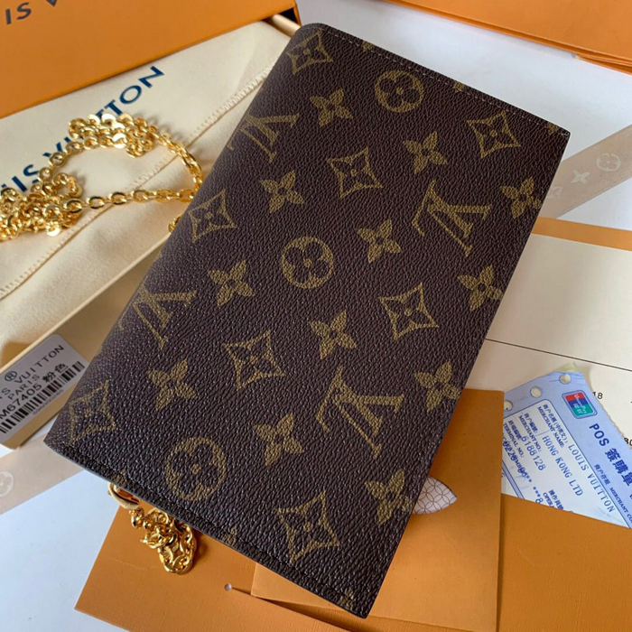 Сумка Louis Vuitton Flore Chain Wallet M67405 Monogram Canvas Rose Ballerine Pink "Brown" фото № 4