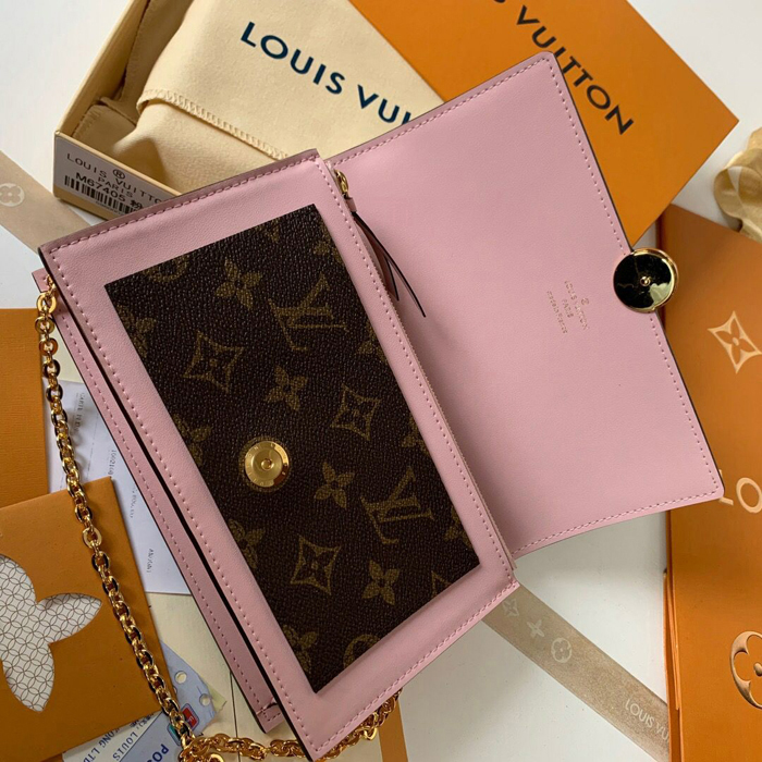 Сумка Louis Vuitton Flore Chain Wallet M67405 Monogram Canvas Rose Ballerine Pink "Brown" фото № 8