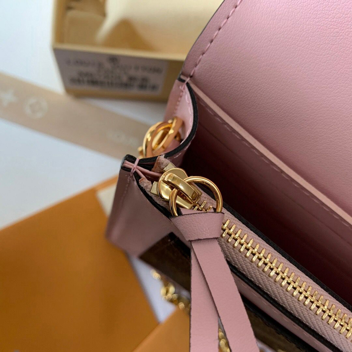 Сумка Louis Vuitton Flore Chain Wallet M67405 Monogram Canvas Rose Ballerine Pink "Brown" фото № 10