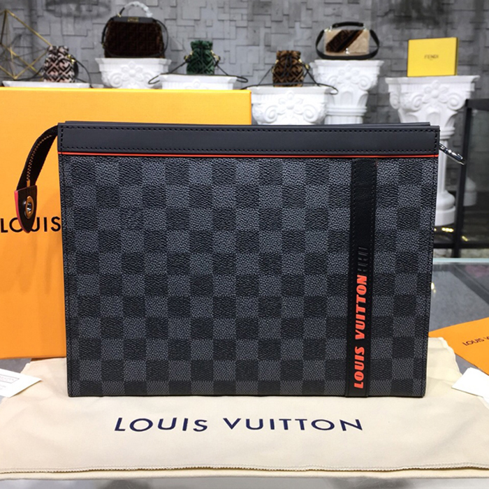 Клатч Louis Vuitton Pochette Voyage MM N60241 Damier Cobalt Canvas "Navy Blue" фото № 4