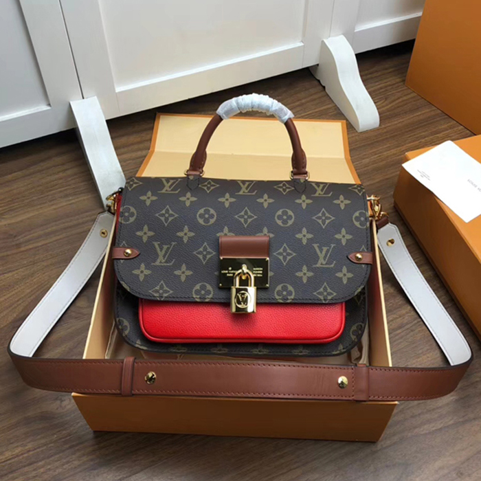 Сумка Louis Vuitton Vaugirard M44548 Monogram Coated Canvas Coquelicot Red "Brown" фото № 2