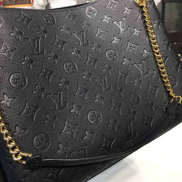 Сумка Louis Vuitton Surene MM Chain Tote Handbag Monogram Empreinte Canvas Fall Winter 2018 Collection M43758 Noir "Black" фото № 10