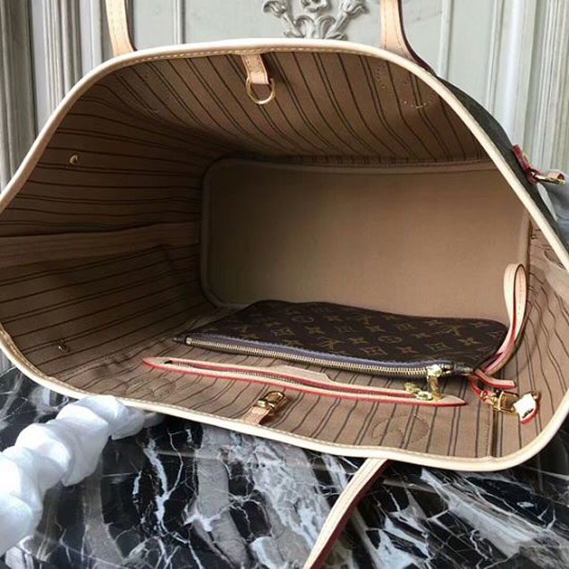 Сумка Louis Vuitton M40995 Neverfull MM Shoulder Bag Monogram Canvas "Brown" фото № 8