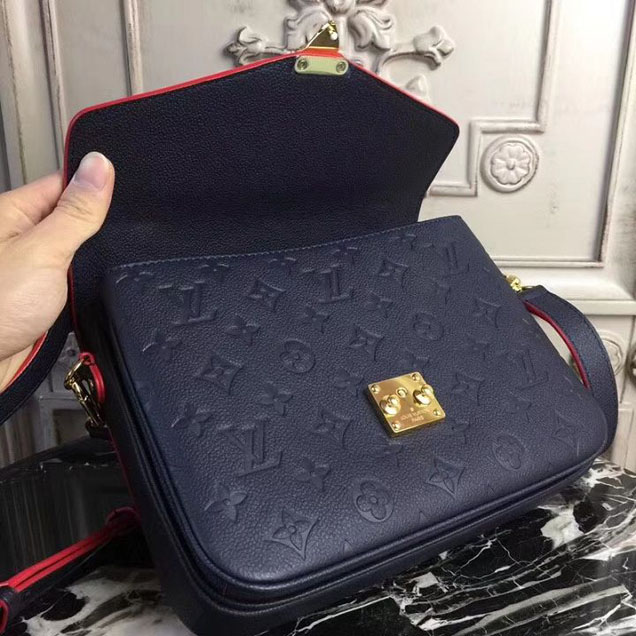 Сумка Louis Vuitton M44071 Pochette Metis Crossbody Bag Monogram Empreinte Leather "Navy Blue" фото № 9