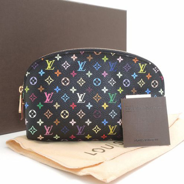 Косметичка Louis Vuitton M47355 Cosmetic Pouch Monogram Multicolore Canvas "Black" фото № 8
