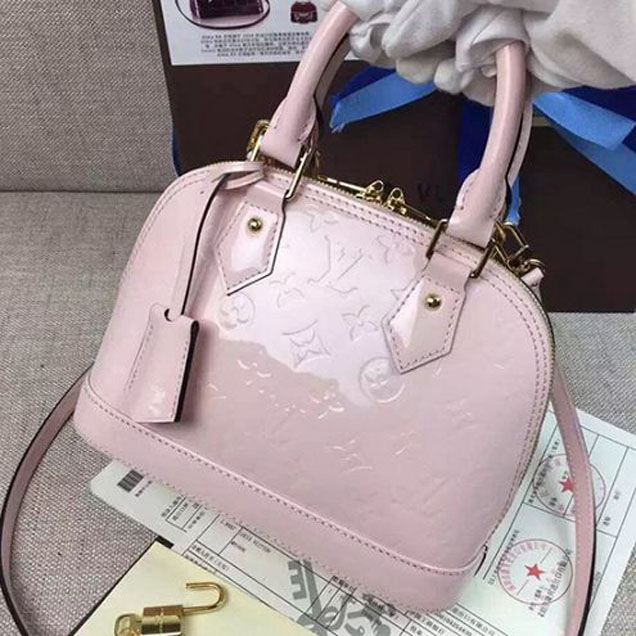 Сумка Louis Vuitton M50415 Alma BB Tote Bag Monogram Vernis "Pink" фото № 4