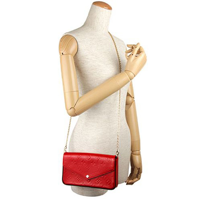 Сумка Louis Vuitton M61293 Pochette Felicie Crossbody Bag Monogram Vernis "Red" фото № 10