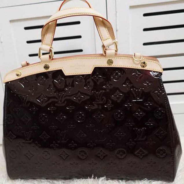 Сумка Louis Vuitton M91619 Brea MM Tote Bag Monogram Vernis "Chocolate" фото № 2