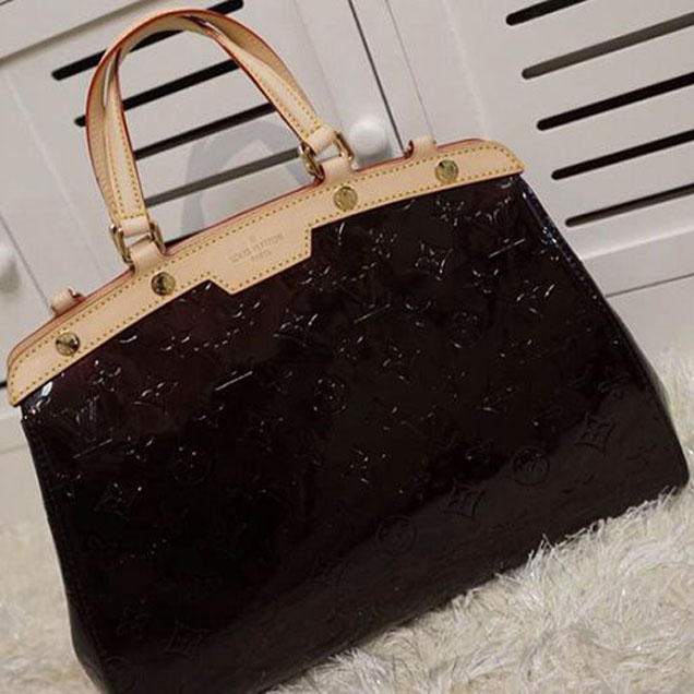 Сумка Louis Vuitton M91619 Brea MM Tote Bag Monogram Vernis "Chocolate" фото № 3