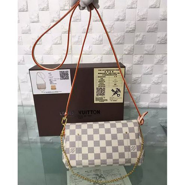 Сумка Louis Vuitton N41277 Favorite PM Damier Azur Canvas "White" фото № 4