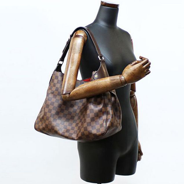 Сумка Louis Vuitton N63542 Reggia Hobo Bag Damier Ebene Canvas "Brown" фото № 10