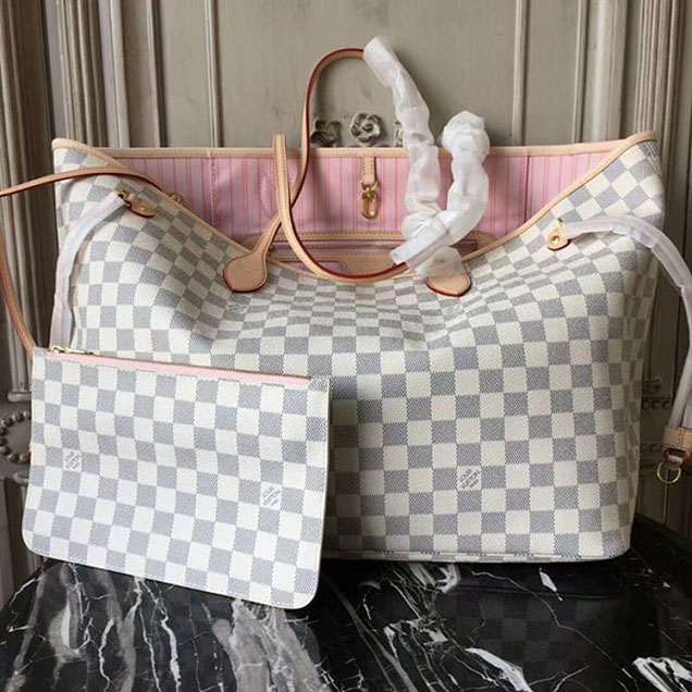 Сумка Louis Vuitton Neverfull GM N41604 Damier Azur Canvas "White" фото № 2