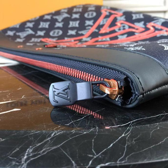Клатч Louis Vuitton Monogram Upside Down Canvas Pochette Apollo M62905 "Navy Blue" фото № 7