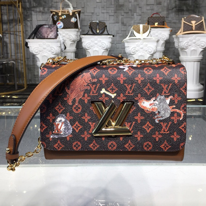 Сумка Louis Vuitton Twist MM M44408 Monogram Canvas "Brown" фото № 2