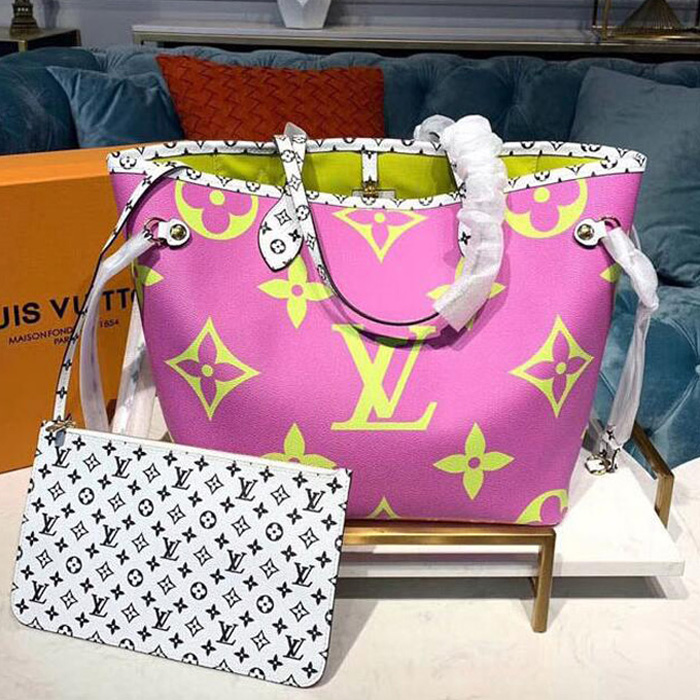 Сумка Louis Vuitton Neverfull MM M44588 Monogram Coated Canvas Pink Lilac "Purple" фото № 2