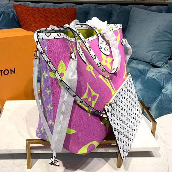 Сумка Louis Vuitton Neverfull MM M44588 Monogram Coated Canvas Pink Lilac "Purple" фото № 3