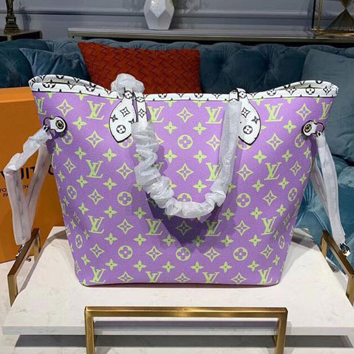 Сумка Louis Vuitton Neverfull MM M44588 Monogram Coated Canvas Pink Lilac "Purple" фото № 4