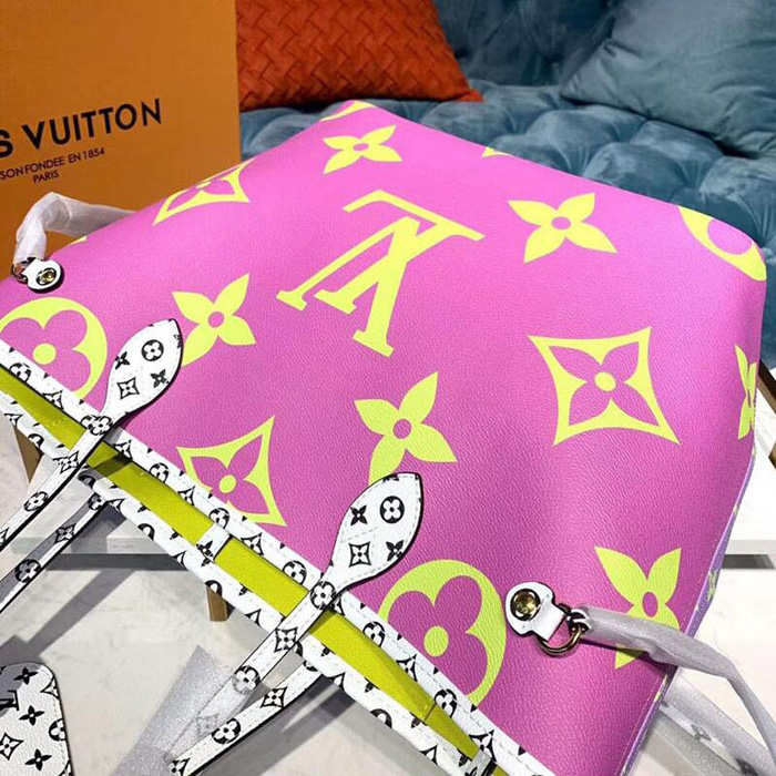 Сумка Louis Vuitton Neverfull MM M44588 Monogram Coated Canvas Pink Lilac "Purple" фото № 5