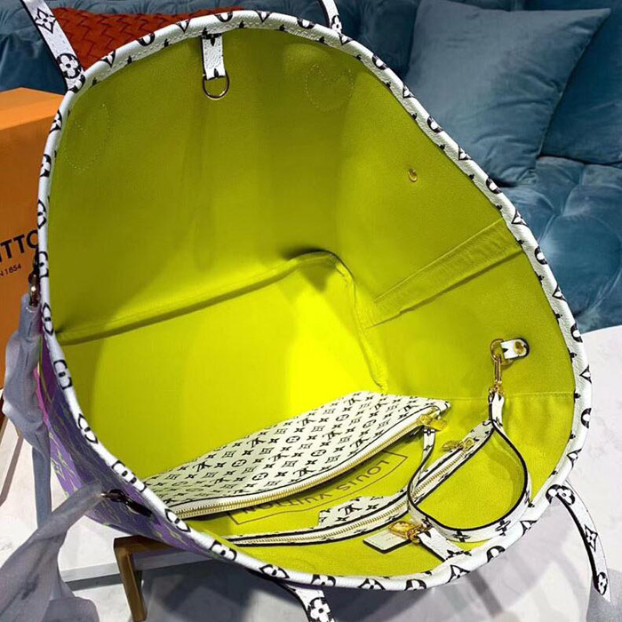 Сумка Louis Vuitton Neverfull MM M44588 Monogram Coated Canvas Pink Lilac "Purple" фото № 7