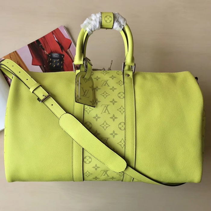 Сумка Louis Vuitton Keepall 50 Bandouliere M53764 Taiga Leather "Lime Green" фото № 2
