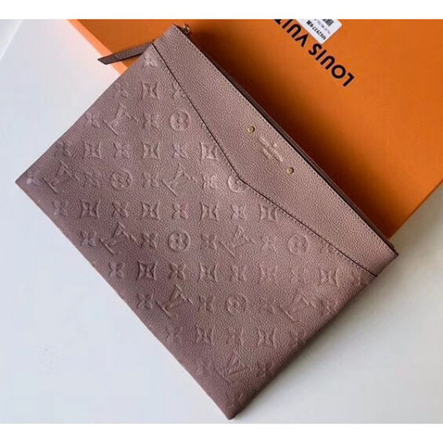 Клатч Louis Vuitton Monogram Empreinte Daily Pouch Clutch Bag Camel 2018 "Pink" фото № 2