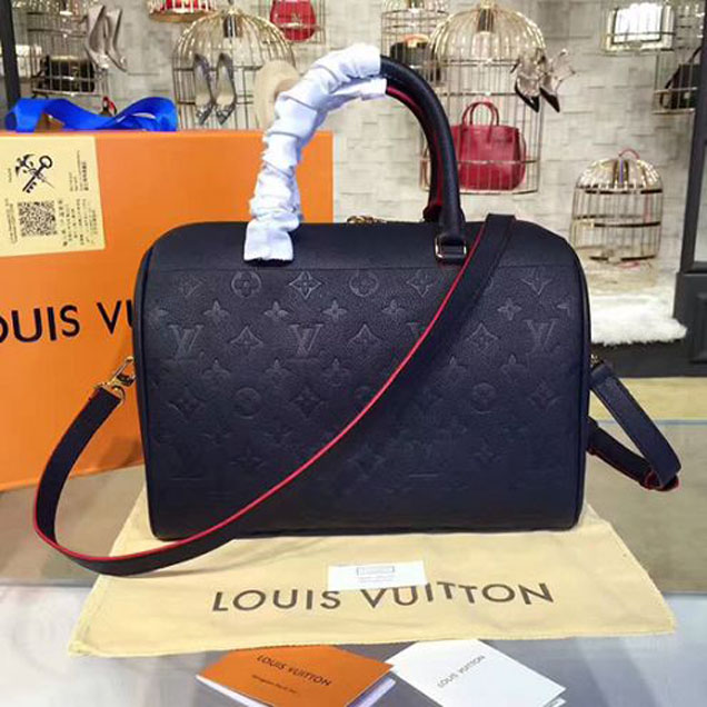 Сумка Louis Vuitton M43503 Speedy Bandouliere 30 Tote Bag Monogram Empreinte Leather "Navy Blue" фото № 4