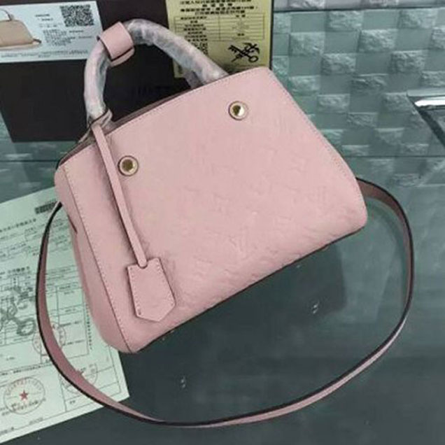 Сумка Louis Vuitton M44123 Montaigne BB Tote Bag Monogram Empreinte Leather "Pink" фото № 3