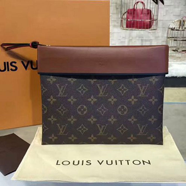 Клатч Louis Vuitton M64035 Pochette Tuileries Monogram Coated Canvas "Brown" фото № 4