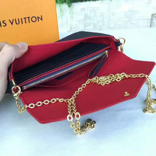 Сумка Louis Vuitton M64099 Pochette Felicie Crossbody Bag Monogram Empreinte Leather "Navy Blue" фото № 10