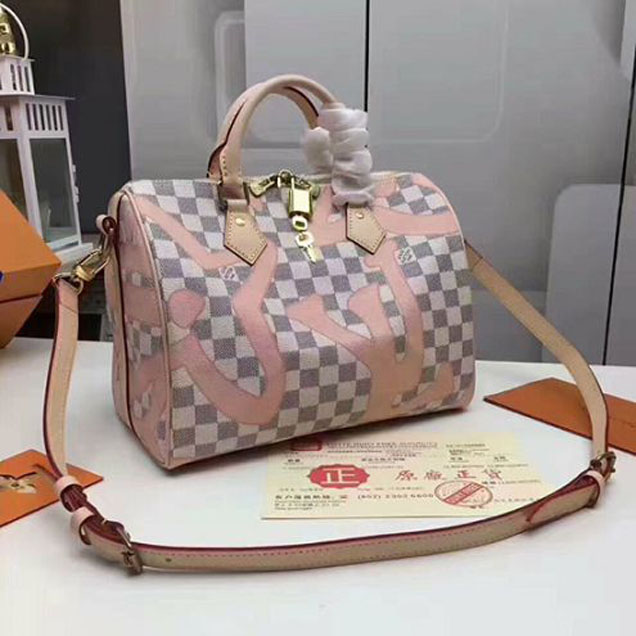 Сумка Louis Vuitton N41052 Speedy Bandouliere 30 Tote Bag Damier Azur Canvas "White" фото № 3