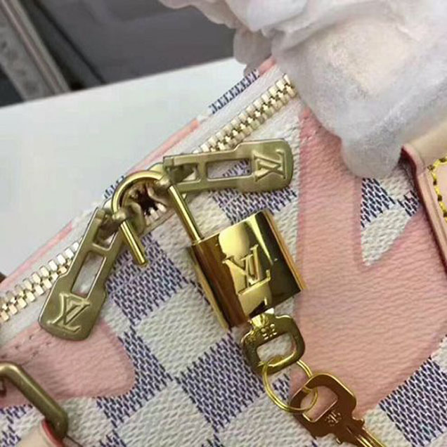 Сумка Louis Vuitton N41052 Speedy Bandouliere 30 Tote Bag Damier Azur Canvas "White" фото № 7