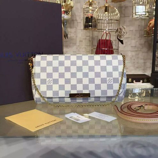 Сумка Louis Vuitton N41275 Favorite MM Damier Azur Canvas "White" фото № 2