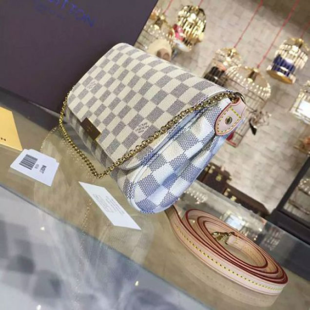 Сумка Louis Vuitton N41275 Favorite MM Damier Azur Canvas "White" фото № 3